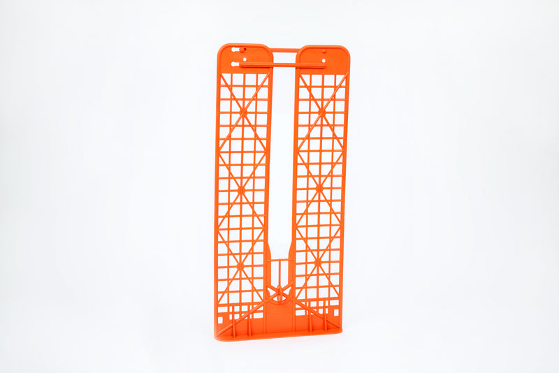 Panel plastico naranja de 30x65 cm para hacer barrera antimigratoria en granjas automaticas con linea de alimentación, para pollos de engorde, de Sephnos